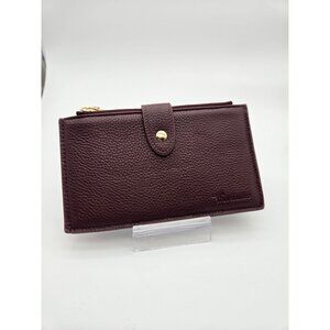 Travelambo Womens Faux Leather Wallet With Zipper And Snap Closure Slim Design C